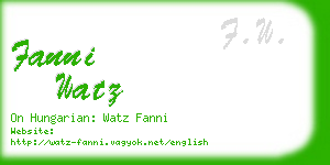 fanni watz business card
